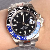Reloj De Diversión GMT Para Hombres Con Movimiento NH34A Automático Acero Inoxidable Luminoso Correa Jubilee Hebilla Deslizante 200m Impermeable - details 10