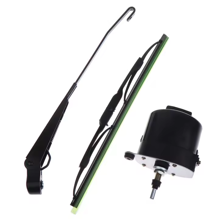 Motor De Limpiaparabrisas Universal 12V Con Hoja De Acero Inoxidable Compatible Con Tractores Willis Parte Número 01287358 0390506510 7731000001 - 1