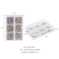 Kit De Diamantes Champagne Para Uñas Con 6 Cuadrículas De AB Cristales Planos Para Arte De Uñas Y Diseño De Manicura DIY Colores Mixtos - details 21