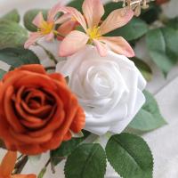 25Pc Rosas Artificiales Blancas Para Decoración De Boda Y Fiesta Flores Falsas Con Tallo Para Arreglo De Novia Y Decoración De Hogar Y Jardín - details 5