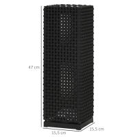 Outsunny Lámpara de Pie de Ratán Sintético Linterna Solar con Luces LED Control Automático para Decoración en Interiores y Exteriores 15,5x15,5x47 cm Negro - details 2