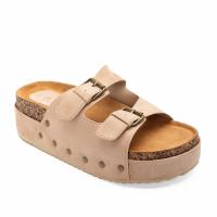 PuntoSalao Sandalias planas bio con plataforma y tachuelas mujer color beige F1511 Sandalia planas bio con plataforma - details 0
