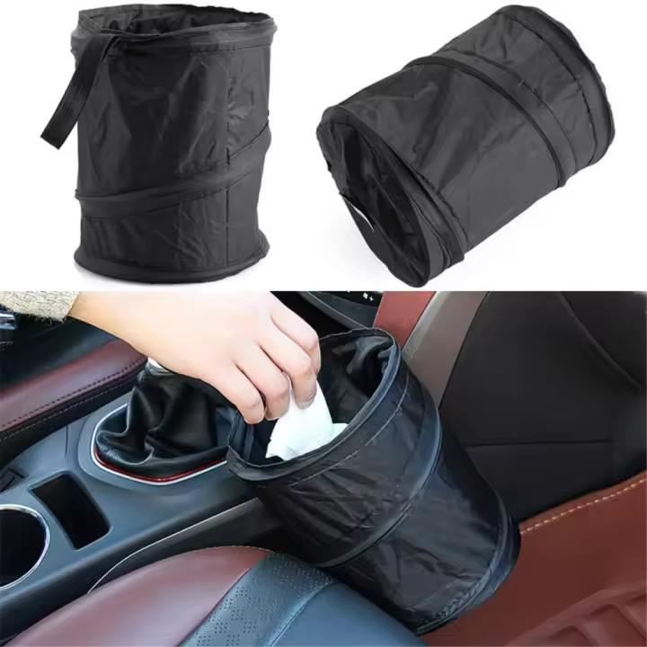 2 piezas portáthil plegable para Coche, Cubo de basura universal, plegable, Papelera, Caja de almacenamiento de viaje, Bolsa - 1