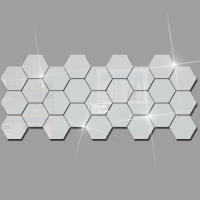 Adhesivos De Espejo 3D Para Pared 24Pcs Forma Hexagonal Acrílico Desmontable Decoración DIY Para El Hogar Artículos De Arte - details 7