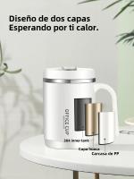 Taza De Café De 500ML Con Asa Y Tapa Acero Inoxidable 304 Taza De Leche Para Desayuno Con Acabado Ecológico Para Oficina Y Estudio - details 4