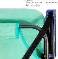 TIENDA EURASIA - Pack 2 Silla Playa Plegable, Ligera y Resistente con Asa de Transporte, Azul y Turquesa, 54x54x25/63 cm, Máx 110 Kg - details 2
