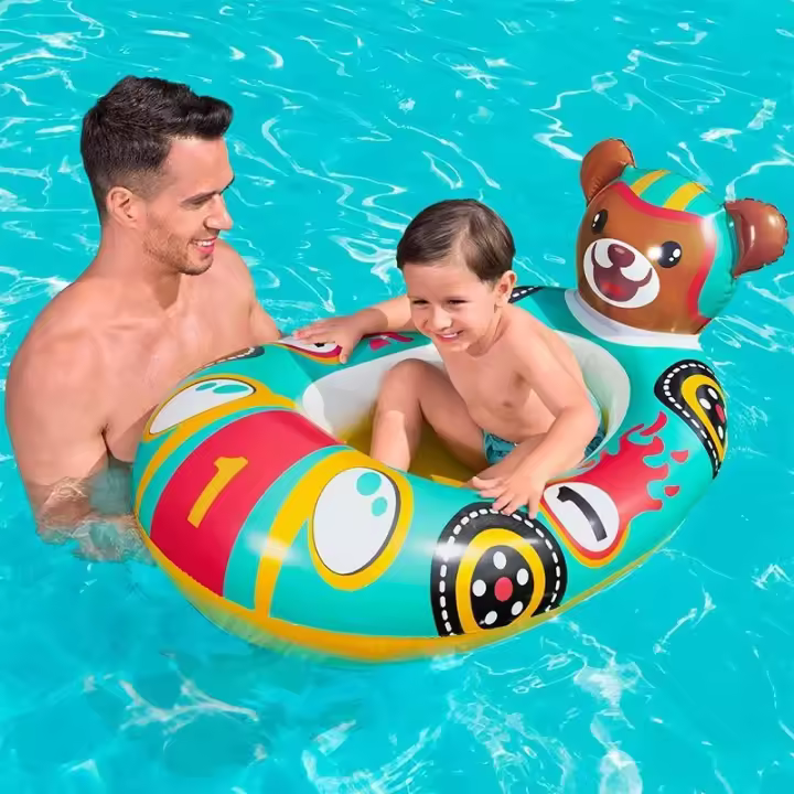 Bestway Barca Hinchable Infantil Animales Color Surtido 117x116/109x69 cm +3 Años Playa y Piscina 34170 - 1