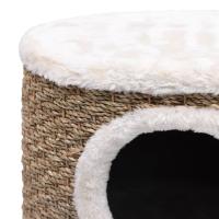 vidaXL Casa para gatos con patas de madera 41 cm hierba marina - details 5