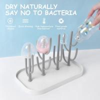 Estante para Secar Biberones de Bebés - Secador Desmontable con Portabotellas para Tetinas de Vidrio (Gris) - details 2