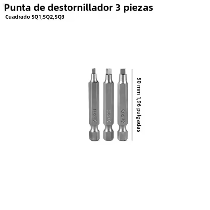 Juego De Puntas De Destornillador Cuadrado Magnético En Acero S2 Con Adaptador De Soporte Longitud 1/4in Herramienta De Precisión Para Batalla - 1