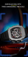 Reloj De Lujo Para Hombre ONOLA Diseño De Moda Con Diamantes Inlaidos Resistente Al Agua Mecánico Automático Material De Correa De Silicona - details 6