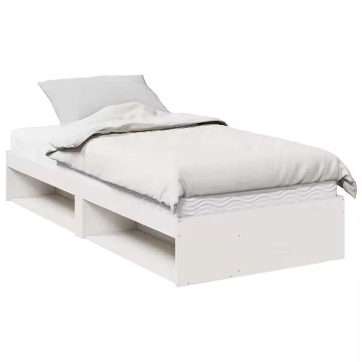 vidaXL Sofá cama con colchón madera maciza de pino blanco 80x200 cm - 1