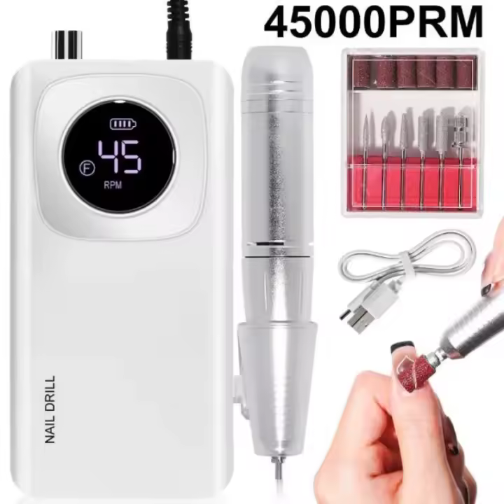 Máquina De Uñas Eléctrica Recargable Profesional 45000RPM Portátil Para Archivar Uñas De Acrílico Y Gel Eliminación De Uñas Postizas - 1