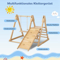 Toboganes y columnas infantiles, Juguetes de Madera para niños. Hecho de Madera maciza de Pino, Madera contrachapada. 3 En 1-3 en 1-Niños con estructuras para trepar, columpio, toboganes, combinaciones de interior. - details 4