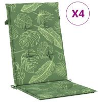 vidaXL Cojines para sillas con respaldo alto 4 uds tela 120 x 50 x 3 cm Color Rojo vino tinto,  Estampado de hojas,  Azul y blanco y mas Cojín Decorativo de Asiento Cojines de muebles de salon - details 7