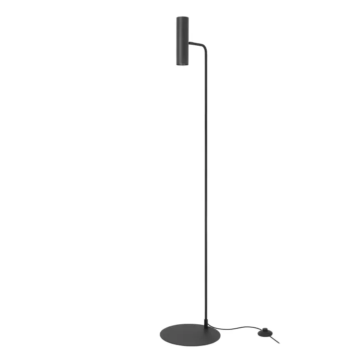 FORLIGHT Meds - Lámpara de Pie de Salón de Metal Minimalista de Color Negro para Bombilla GU10 con Cabezal Orientable - 1