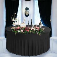 1pc Tablecloth Redondo Elástico De Spandex Para Decoración De Fiestas Cumpleaños Baile De Invierno Boda Tamaño Único Color Sólido - details 10