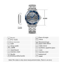 Reloj Mecánico Para Hombre PAGANI DESIGN 2023 Resistente Al Agua 20Bar Con Movimento NH35A De Japón Calibre De Acero Inoxidable Y Cristal De Zafiro - details 25