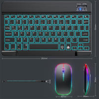 Teclado Y Ratón Bluetooth Retroiluminado Para iPad IOS Android Windows 10 Pulgadas Compatible Con Tablets Y Computadoras - details 18
