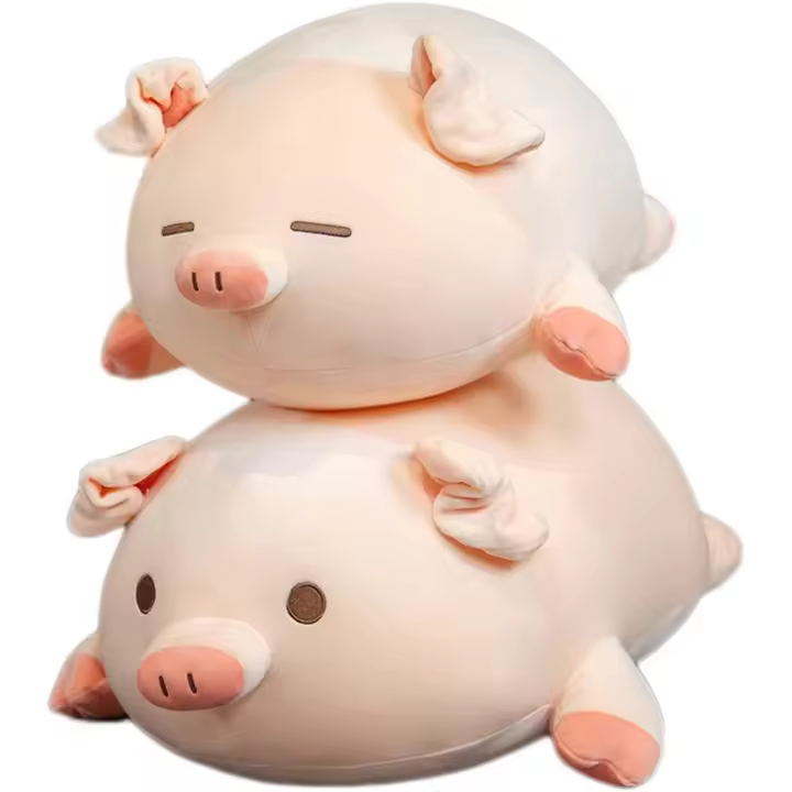 Lindos juguetes de peluche de cerdo, almohada suave y gordita, muñeco de peluche, cojín, regalo para niños (40 cm/15,74 pulgadas, ojos grandes) - 1