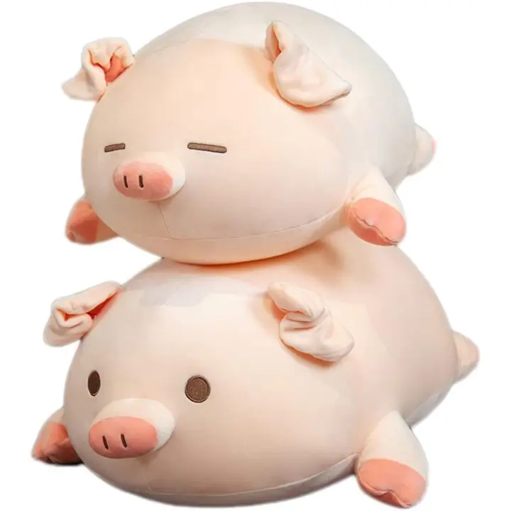 Lindos juguetes de peluche de cerdo, almohada suave y gordita, muñeco de peluche, cojín, regalo para niños (40 cm/15,74 pulgadas, ojos grandes) - 1