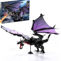 Bloques De Construcción Dragón Negro Sombrío 589PCS Modelo Pterosaur Juguete Para Niños Decoración De Escritorio Regalos De Vacaciones - details 5
