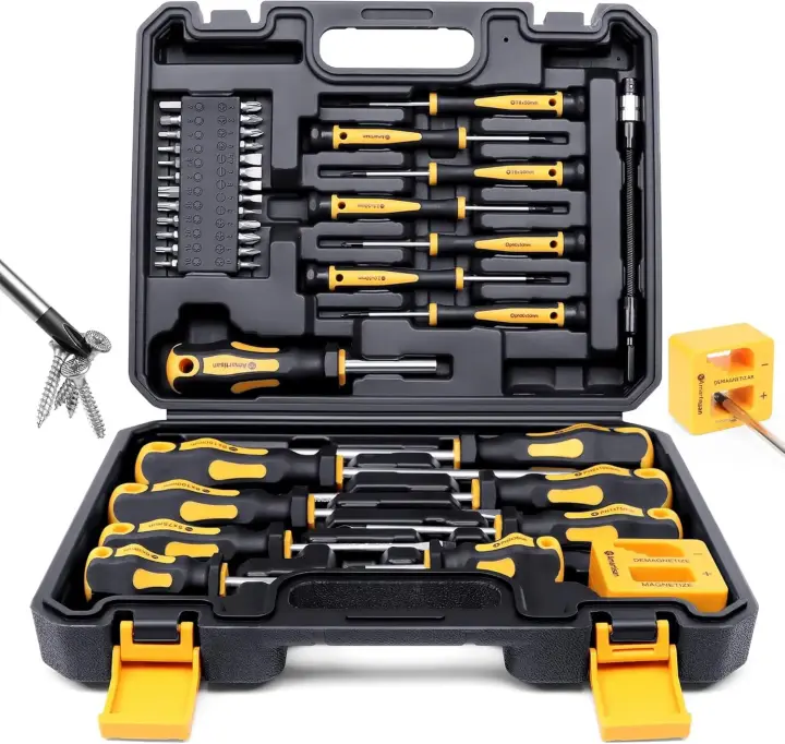 Juego De Herramientas De 43 Piezas Con Estuche Incluye Destornilladores De Encastre Phillips Hexagonal Pozidriv Torx Con Magnetizador Y Demagnetizador - 1