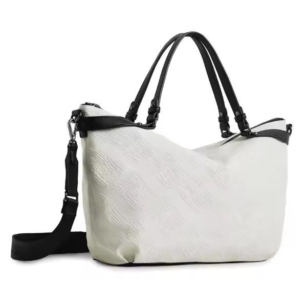 DESIGUAL - Bolso Hombro Mujer Logorama Libia Beige Crudo 44x27x13cm - 1