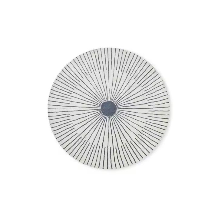 ALFOMBRA REDONDA GRANDE HANDTUFTED LANA CALIDAD SUPERIOR GRIS Y BLANCO Ø200CM - 1