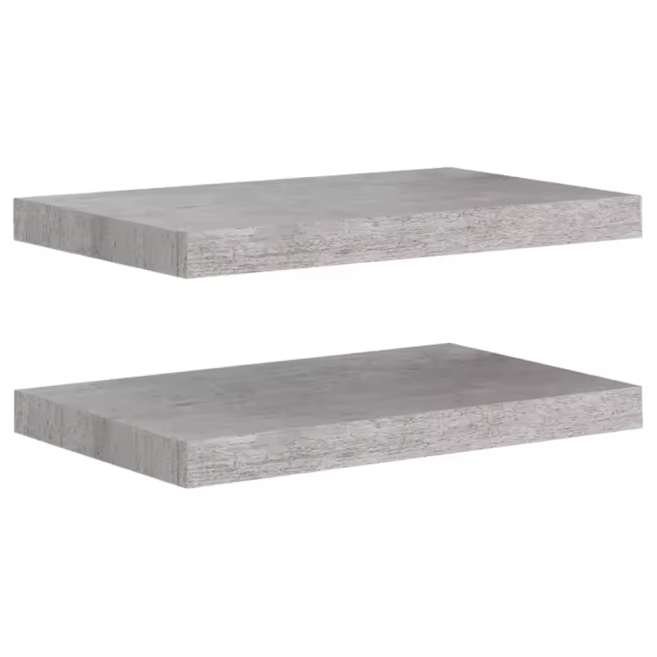 vidaXL Estantes flotantes de pared 2 uds MDF 50x23x3,8 cm Blanco brillante, negro brillante, gris brillante Mueble Almacenaje Estantería para Oficina, Estudio, Dormitorio Estantería/Librería/ mueble de Almacenamiento - 1
