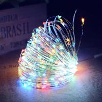 Luz De Cadena Solar De 300LED Para Exteriores Impermeable Fitas De Luz Solar De Cobre Para Árbol Jardín Fiesta Boda - details 0