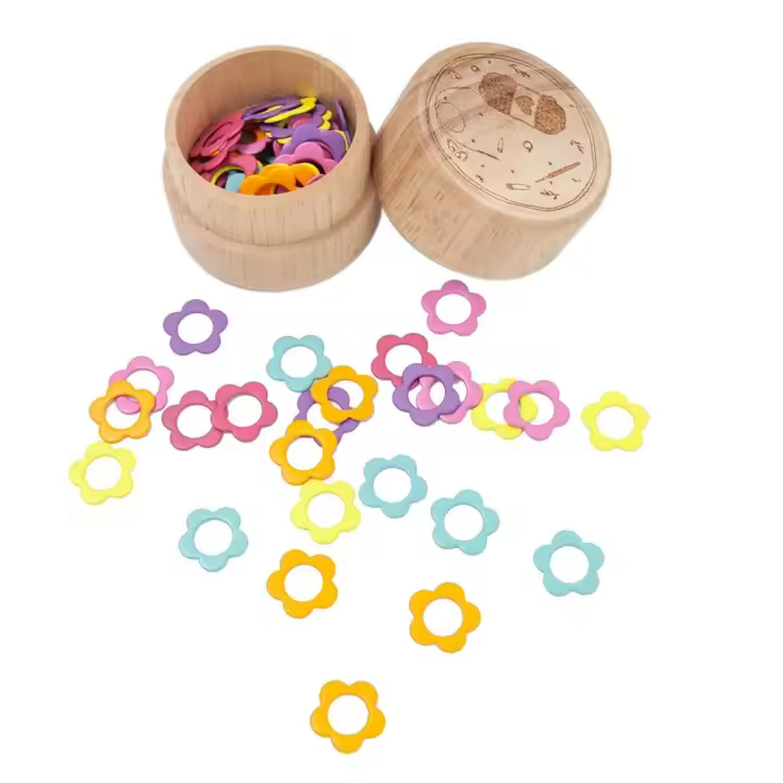 Marcadores De Costura En Forma De Flor Con Función De Bloqueo Para Tejer Y Crochet Accesorios De Costura Marcadores De Nueces De Hilo Multicolor - 1