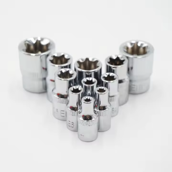 Juego De Llaves Estrella Femenino E Tipo 11 Piezas 1/4" 3/8" Para Reparación De Autos Herramientas De Desmontaje Y Montaje - 1