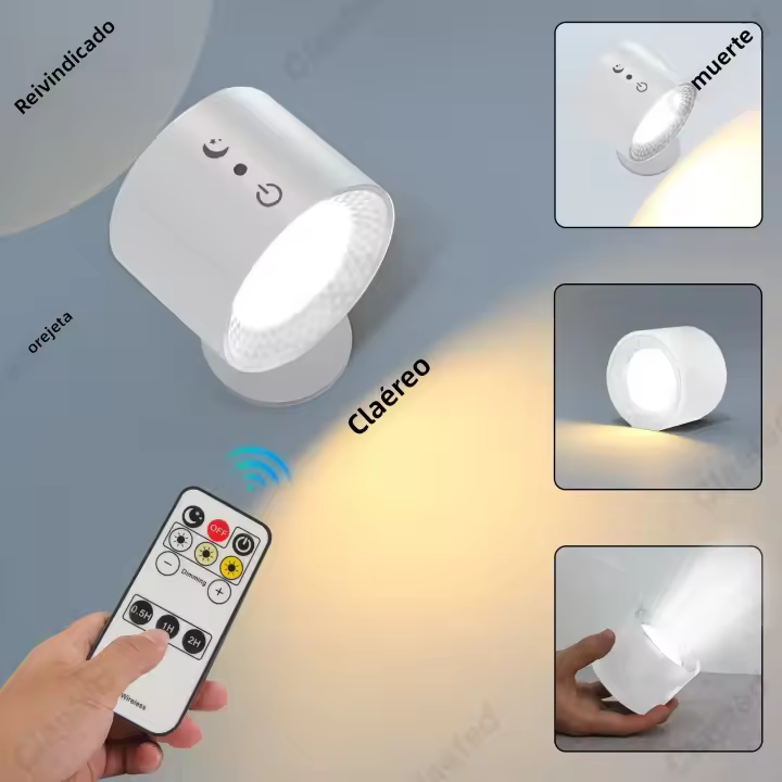 Lámpara De Pared Inalámbrica Recargable Con Control Remoto Y Táctil LED Potenciada Por Batería Con Carga Por USB Para Interiores - 1