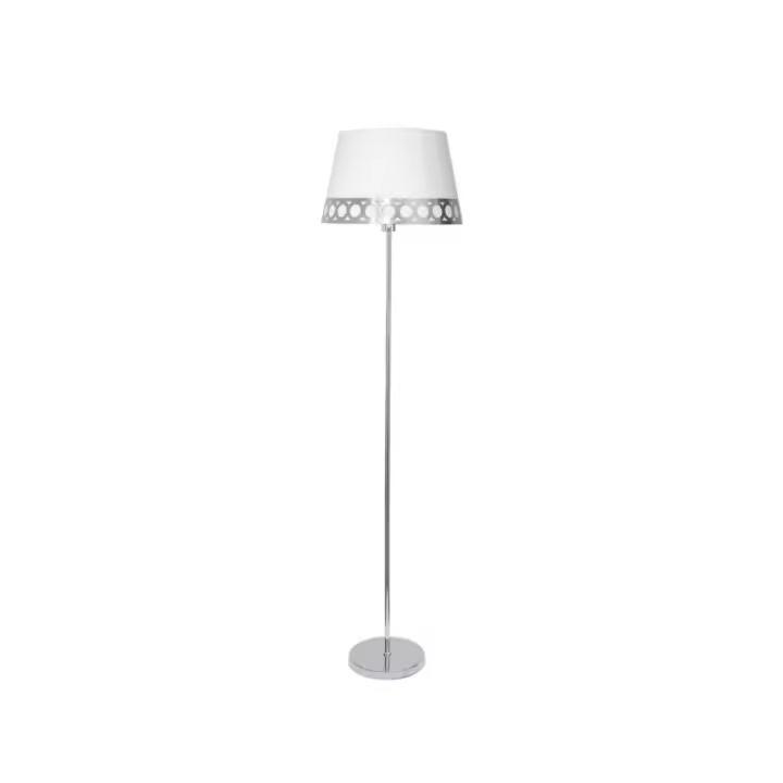 Fabrilamp - Pie Salón Dalia 1xe27 Blanco/plata 165x40x40 Cm - 1