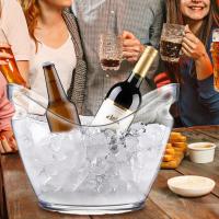 Cubeta De Hielo Transparente Con 2 Cucharas Y Mango Gran Cubeta De Refrescos Para Vino Y Champán Suministros Para Bar Para Reuniones Familiares - details 6