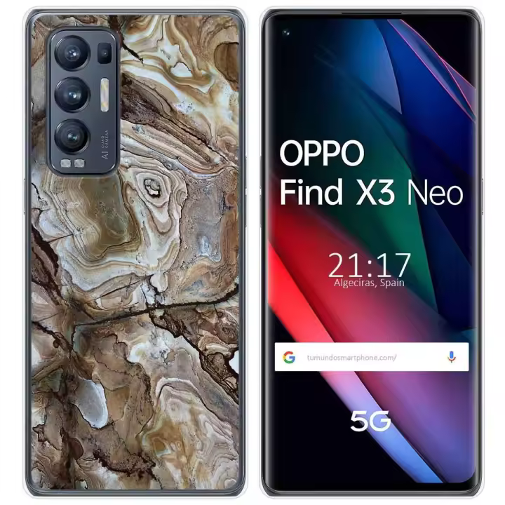 Tumundosmartphone Funda Gel Tpu para Oppo Find X3 Neo 5G diseño Mármol 14 Dibujos - 1