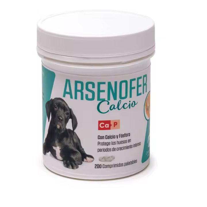 Arsenofer, calcio y fósforo para perros y gatos de Laboratorios Pino para garantizar su crecimiento armónico. - 1