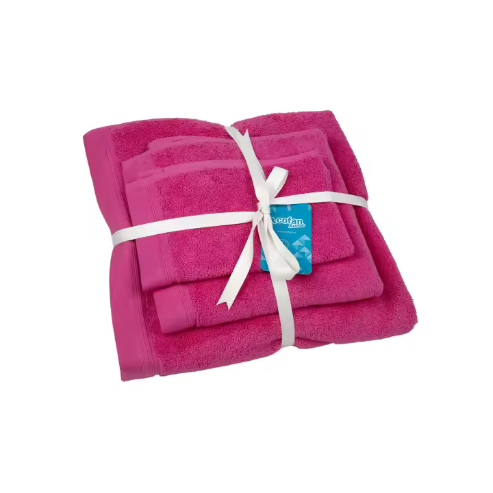 Cofan Juego de 3 Toallas Fucsia | Alta Calidad | 580 Gr/m2 - 1