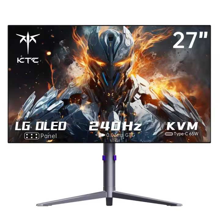 Monitor gaming OLED KTC G27P6, 27 pulgadas, 2560x1440 QHD, 240 Hz, 0.03ms, 2x HDMI 2.0, 1x DP 1.4, 1x USB Tipo-C, 3x USB 3.0, Salida de audio, HDR10, FreeSync, G-Sync, VESA, 450 nits - 1