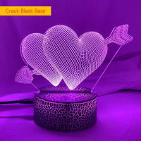 Lámpara De Noche 3D Con Corazones Y Interruptor Táctil LED Para Decoración De Hogar Luz Atmosférica Colorida Para Mesa Lámpara De Borde - details 6