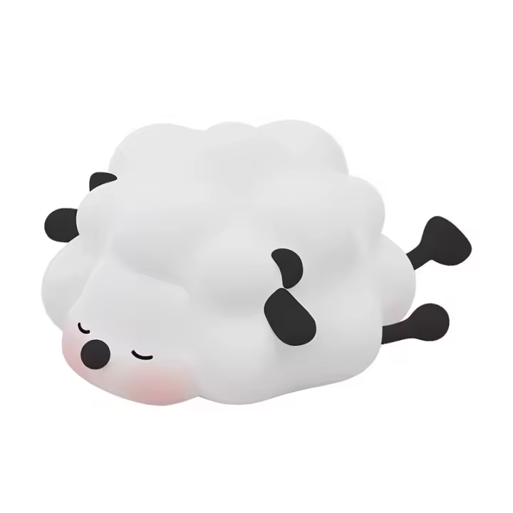 Lámpara De Noche LED De Oveja Cartoon Recargable Iluminación Suave Para Decoración De Dormitorio Y Mesa Regalo Para Niños Cumpleaños Jardín - 1