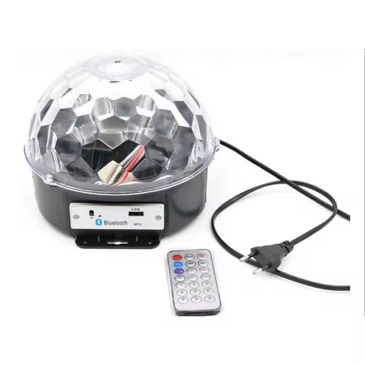 Luz de fiesta LED con altavoz Bluetooth, 6 colores, control remoto, bola mágica, sonido y USB, Marca LoLek - 1