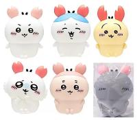 6pcs Muñecos De Vinilo Japoneses Qitan Enormes Ovos Chiikawa Auto-deprecación Oso Cangrejo Forma Juego De Niños Ornamento Usagi - details 2