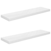 vidaXL Estante flotante de pared 2 uds MDF 90x23,5x3,8cm Blanco brillante, negro brillante, gris brillante Mueble Almacenaje Estantería para Oficina, Estudio, Dormitorio Estantería/Librería/ mueble de Almacenamiento - details 0