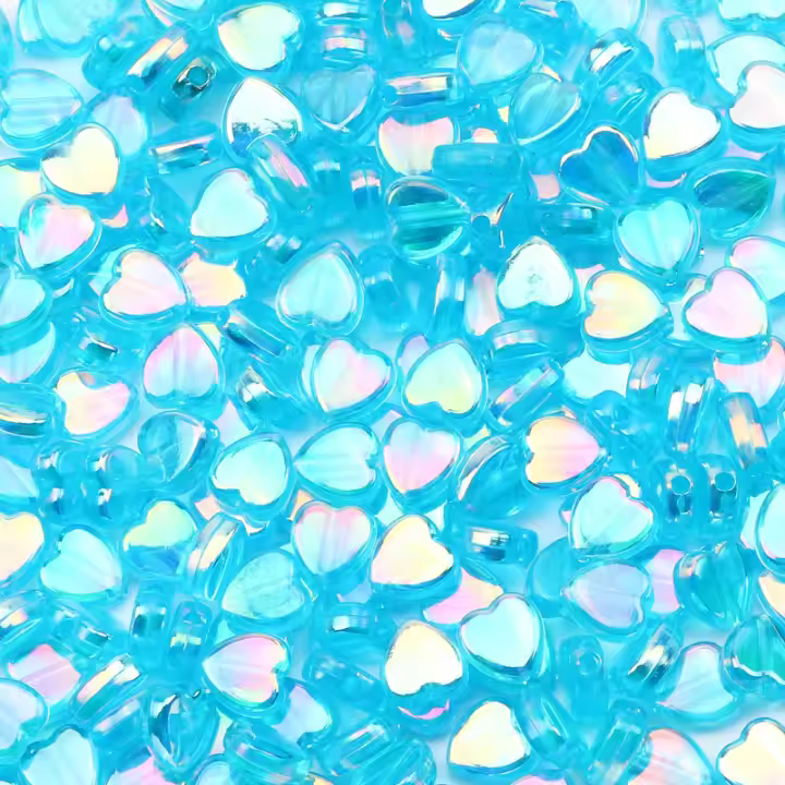 100pcs Bolas De Acrílico Corazón AB Color Transparentes 8mm Para Fabricación De Joyas Collares Pulseras Accesorios DIY - 1