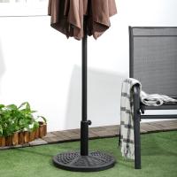 Outsunny Base de Sombrilla Redonda Soporte para Parasol con Relleno de Cemento Peso 9,5 kg para Poste de Parasol de Ø38/48 mm Negro - details 3