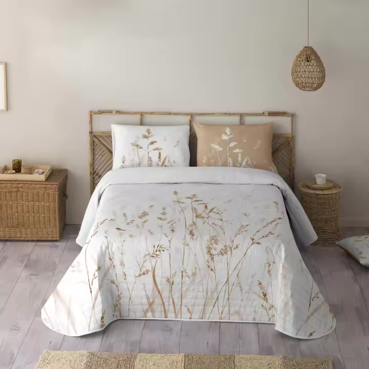 NATURALS - Colcha Bouti Estampada - Tejido Microfibra 100% Poliéster Extra Suave - Relleno 100% Poliéster - Fabricado en España - Modelos Florales - Cama 90/135/150/180 cm - 1