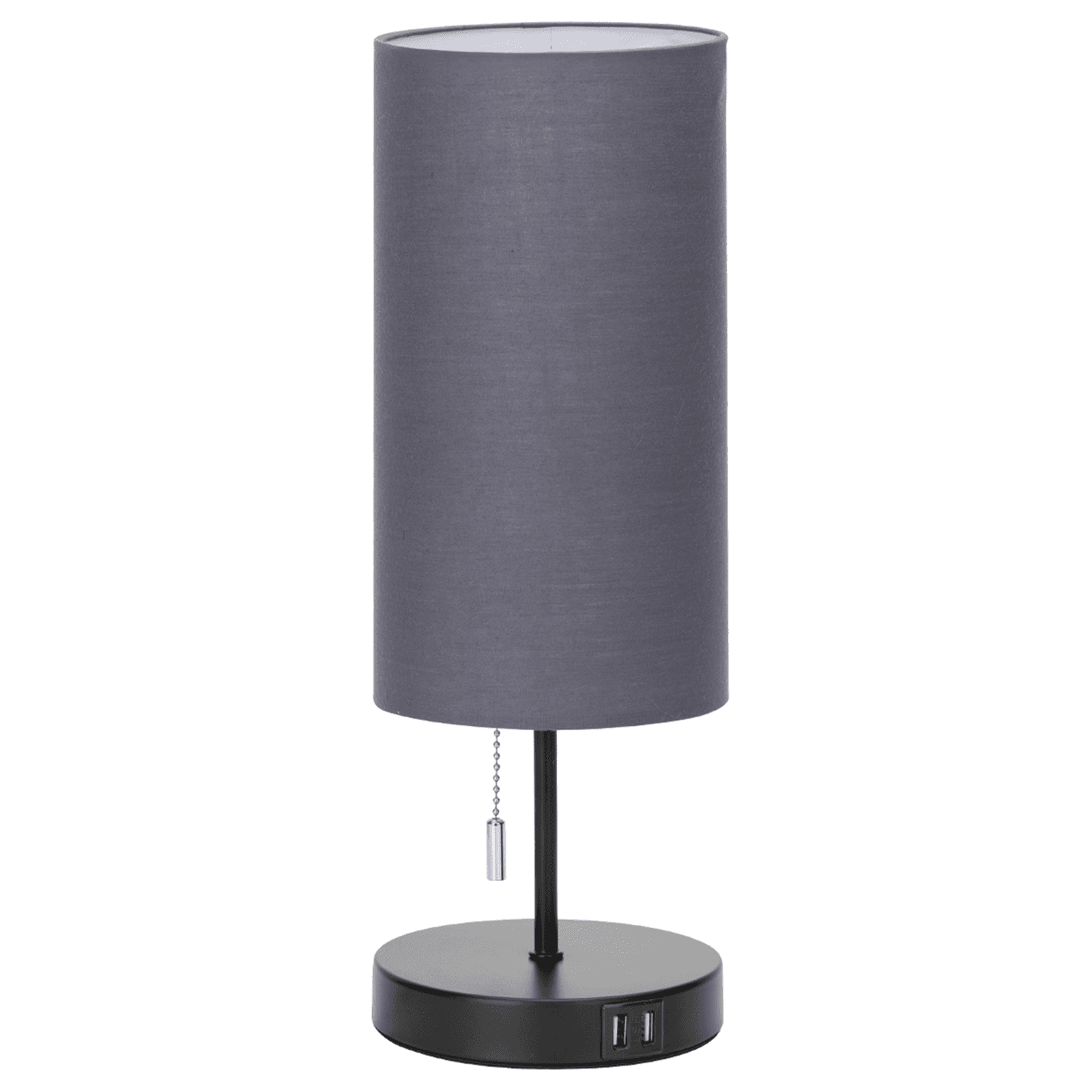 Aigostar Lampara de Mesa con 2 Puertos de Carga USB, Lamparas de Mesita de Noche con Interruptor de Tracción, Base de Madera, Lámpara Escritorio Vintage para Sala de Estar, Dormitorio, Oficina