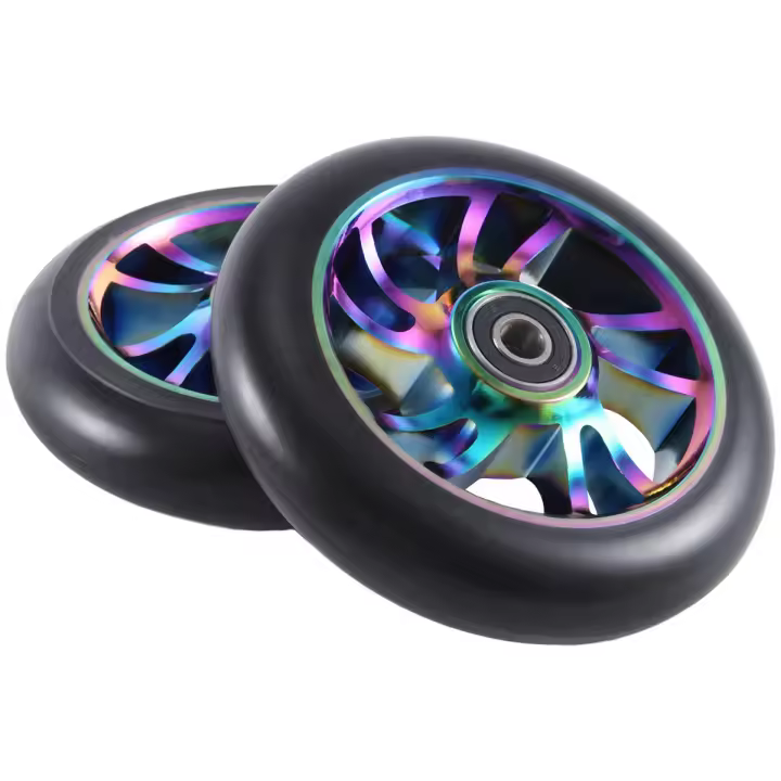 Ruedas de aluminio coloridas para patinete acrobático, accesorios para Scooter, 2 piezas, 110 mm - 1